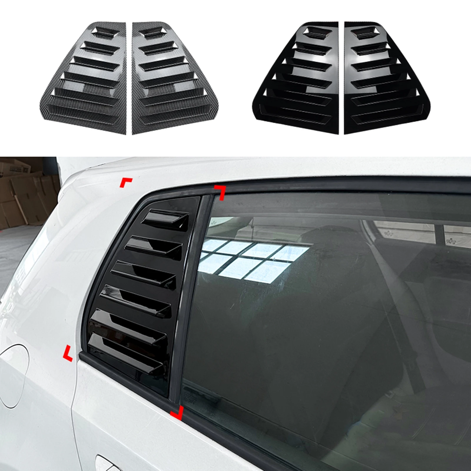 

2 Pieces Rear Side Window Louver Shutter Trim Cover Sunshade Windshield For Volkswagen VW Golf 6 MK6 2008-2012