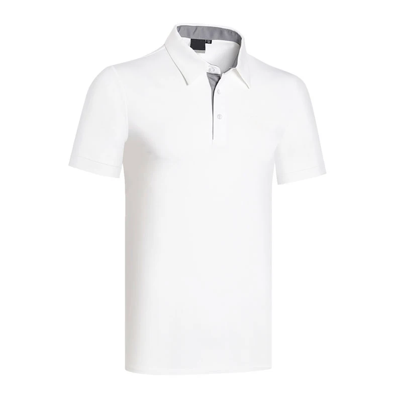 

Summer new golf wear men's short sleeved sweat wicking T-shirt stand up collar breathable outdoor sports trend polo shirt