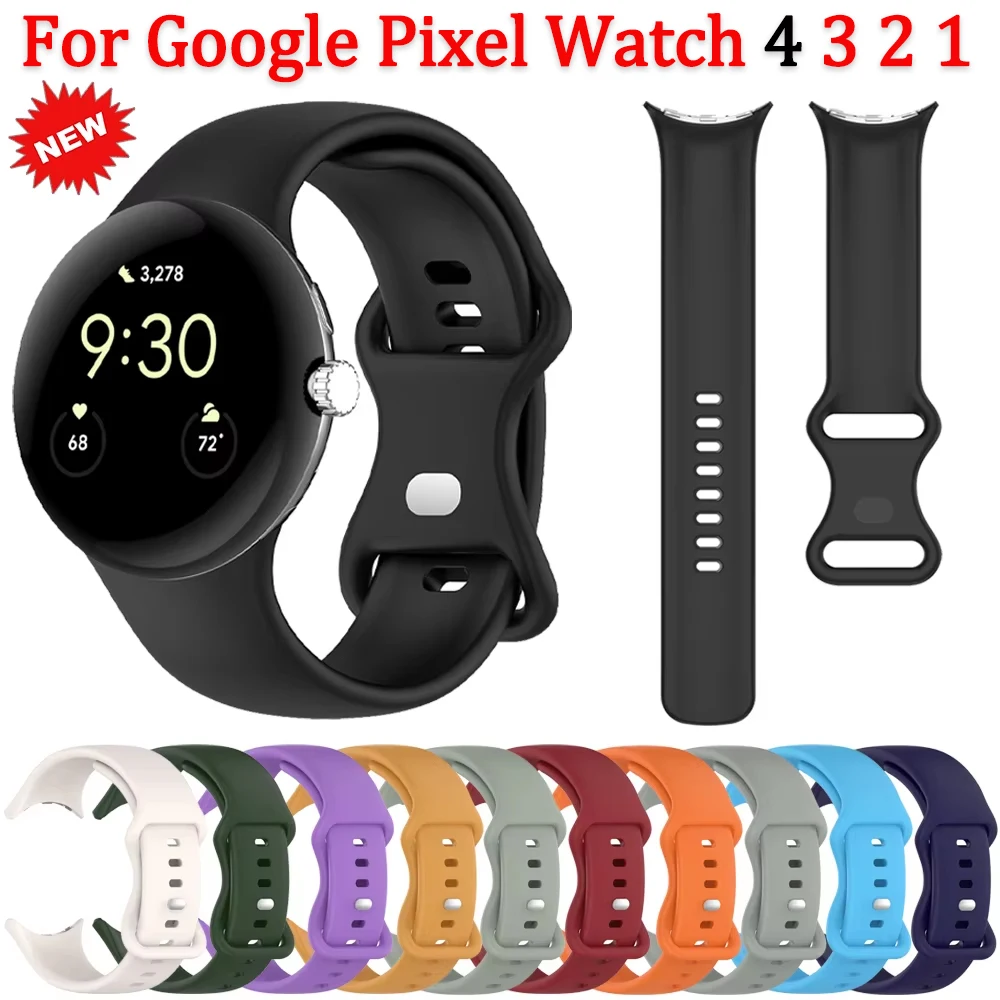 Silikonarmband für Google Pixel Watch 4 3 45mm 41mm Offizielles Original Sport-Armband für Google Pixel Watch 3/2 1 Band
