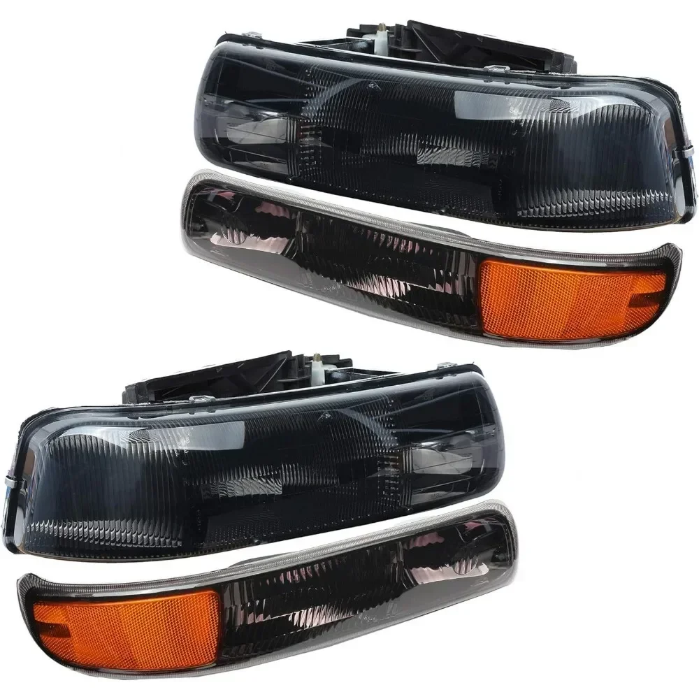 1 Set 4 Piece Headlight Head Light for Chevrolet Chevy Suburban 1999 2000 2001 2002