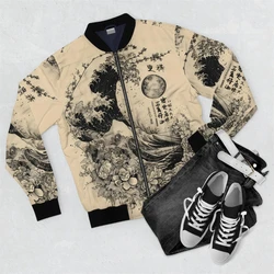 Harjauku Japanese Style Graffiti Art Men's Oversized 3D Jacket Sportswear Autumn Long Sleeve Zipper Sweater Baseball Jackets GYM