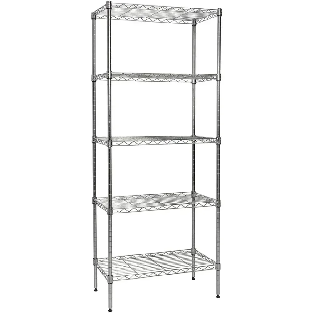 Chrome 5-Shelf Wire Shelving 24