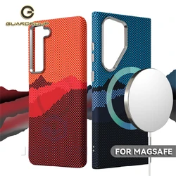 Luxury Matte Karbon Mganetic Case For Magsafe Metal Len Cloud Patterned PC Cover For Samsung Galaxy S23 Plus S24 S25 S26 Ultra