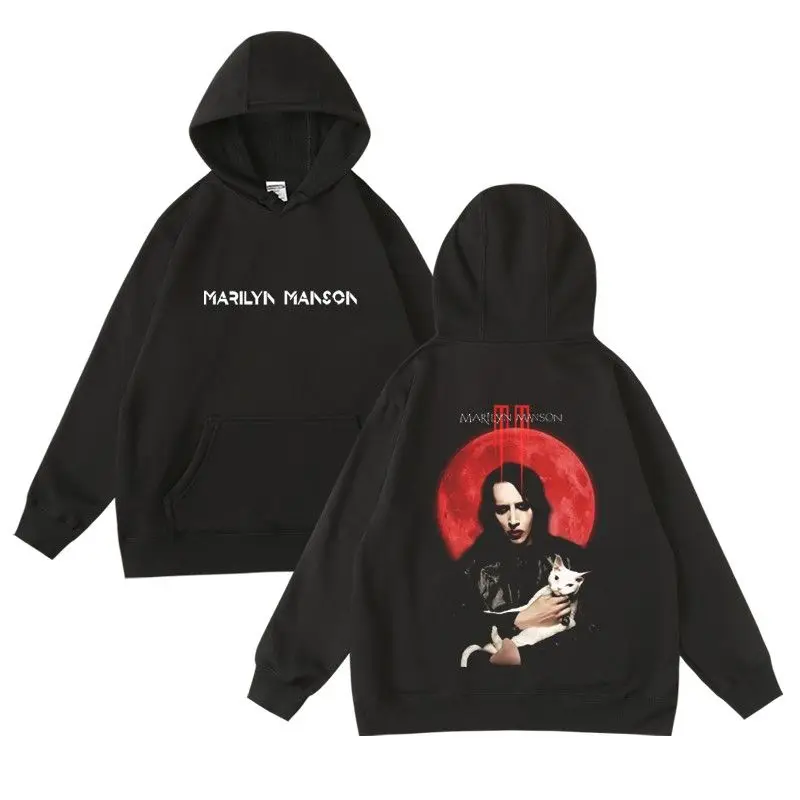 Hip Hop rock band Manson Marilyn Manson autumn winter fleece hooded sweatshirt European American  unisex pullover hoodies