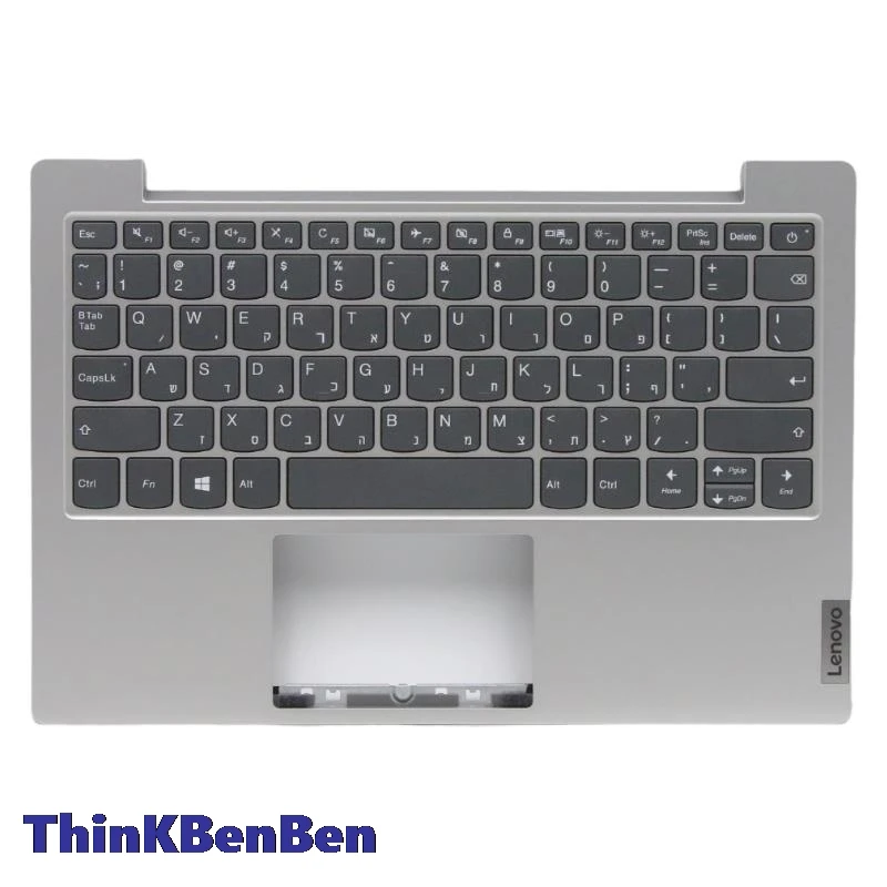 HB Hebrew (IL Israel) Platinum Grey Keyboard Upper Case Palmrest Shell Cover For Lenovo Ideapad 1 11 11ADA05 5CB0Z53048