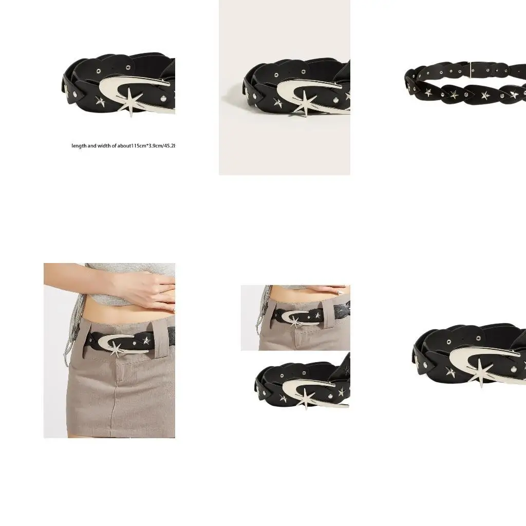 

652F Unisex Teens Women Wide PU Belt Jeans Wear Resistant Belt for Dress Skirt Decors