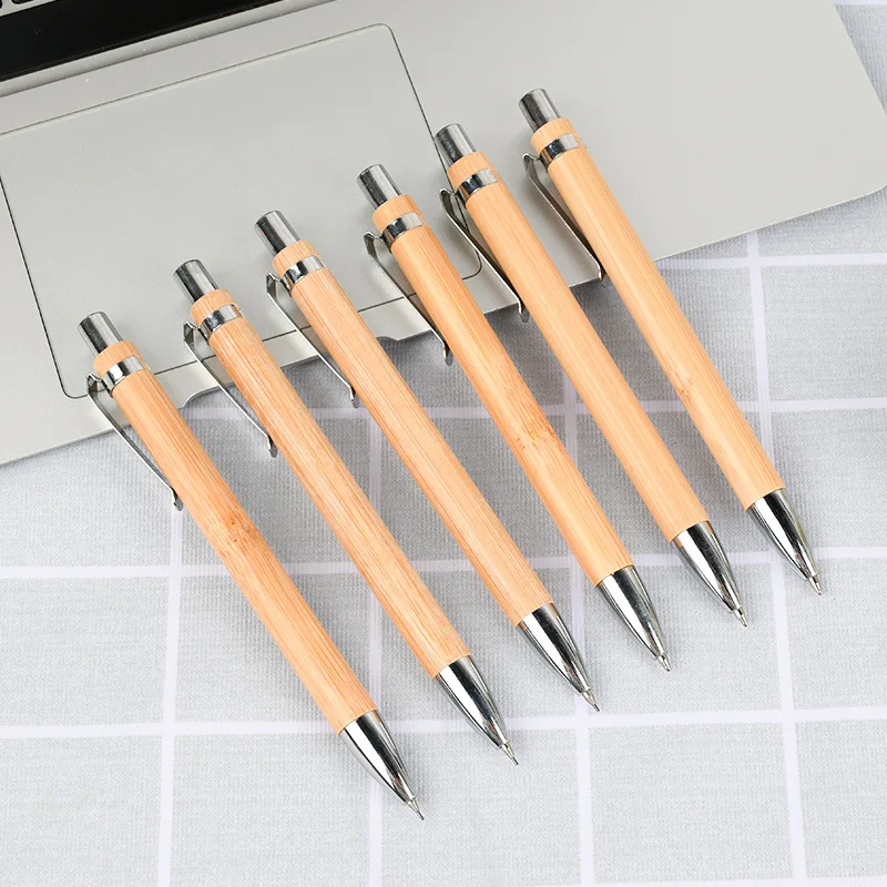 

50pcs Novelty Bamboo Ballpoint Pens Environmentally Friendly Pens for Writing Stationery Wholesale School Supplies Study Gifts