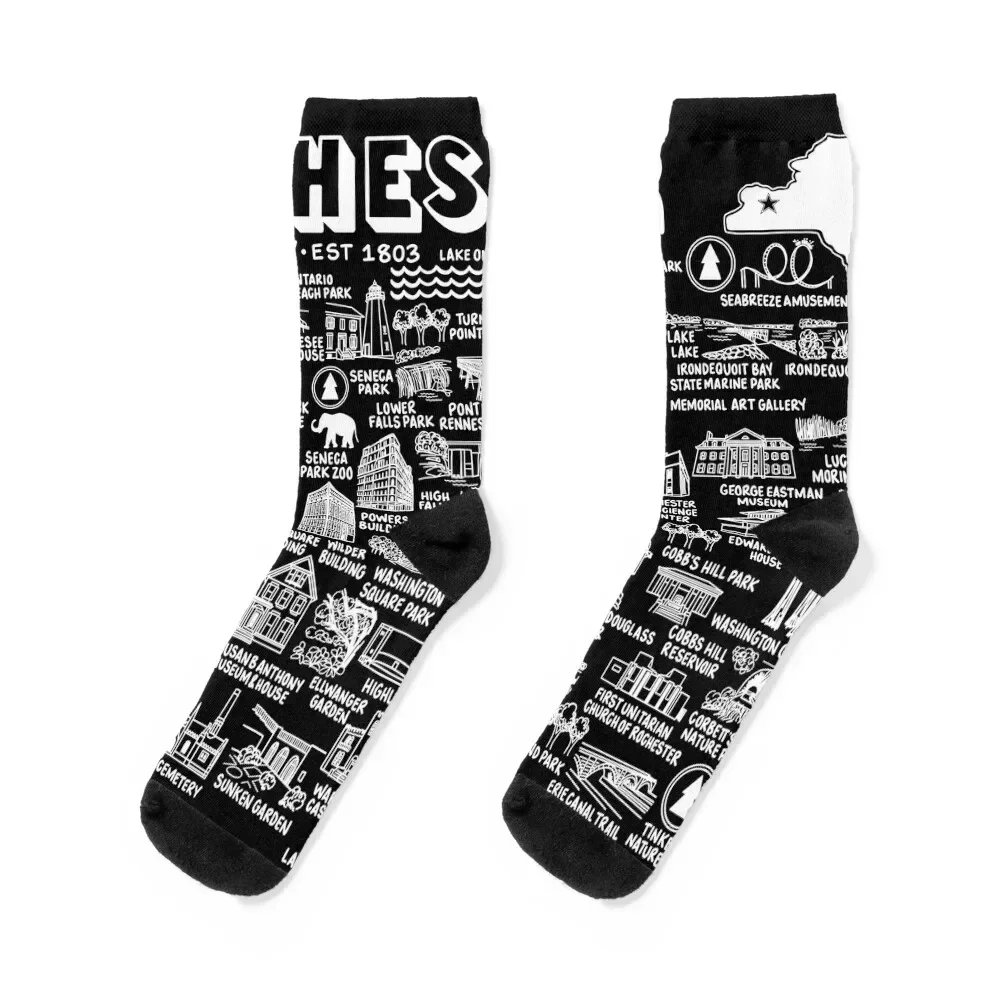 Rochester New York Map Socks kids Thermal man winter funny gifts retro Luxury Woman Socks Men's