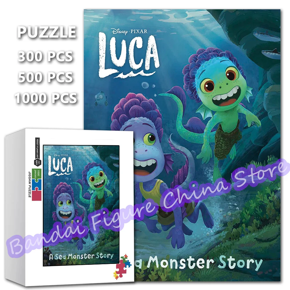 

A Sea Monster Story Luca Disney Jigsaw Puzzle 300/500/1000 Pieces Cartoon Movies Puzzle Decompress Educational Toys for Kids