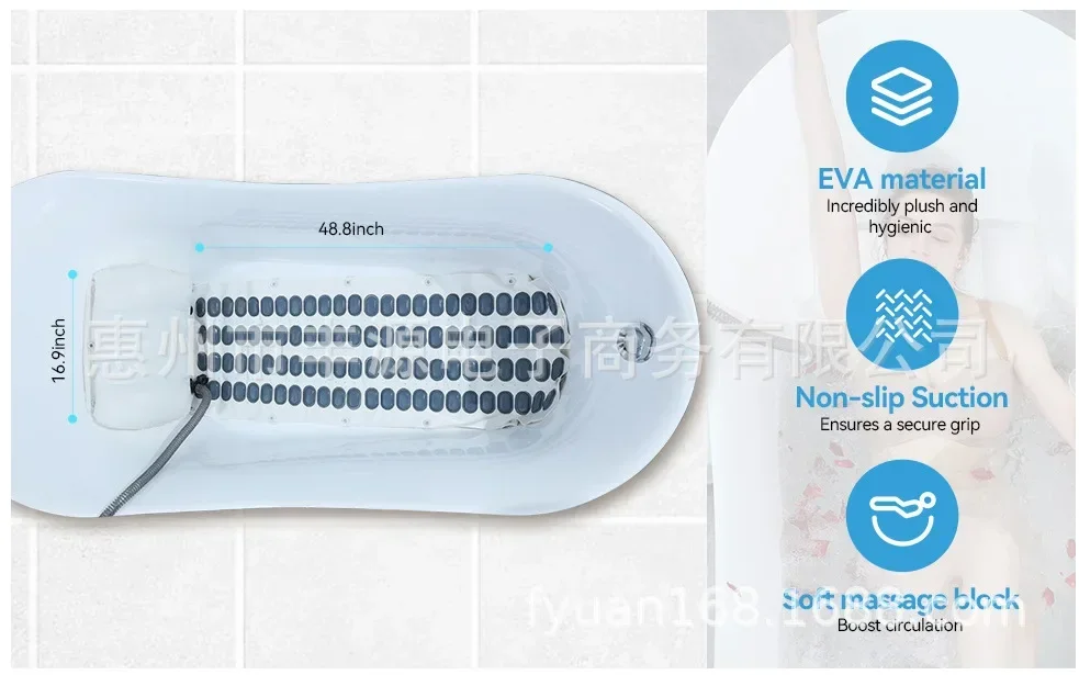 Negative Ion Electric Bathtub Bubble Massage Mattress Waterproof and Anti Slip Body Hydrotherapy Bubble Bathtub Massag