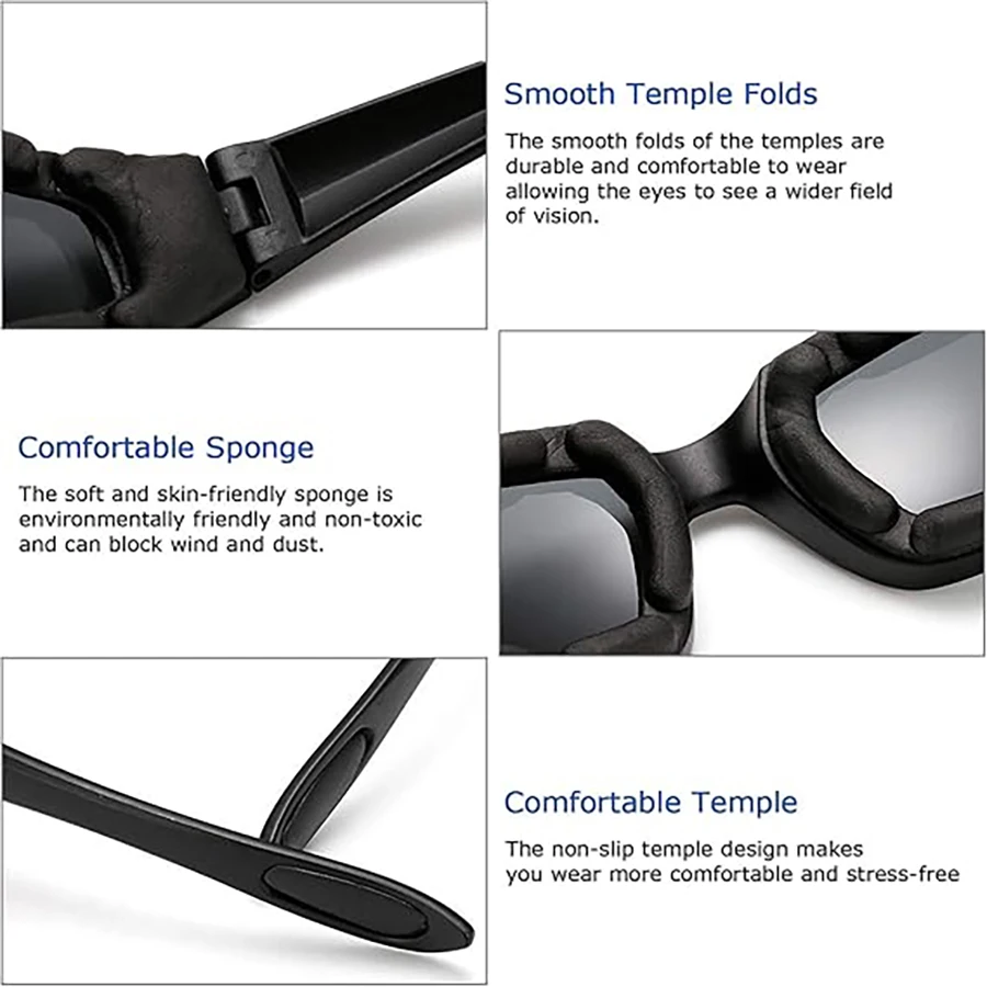 Night glasses Driving Polarized Anti Glare Sunglasses UV400 Eye Protection Aviators Motorcycle Riding Glasses Padding Goggles