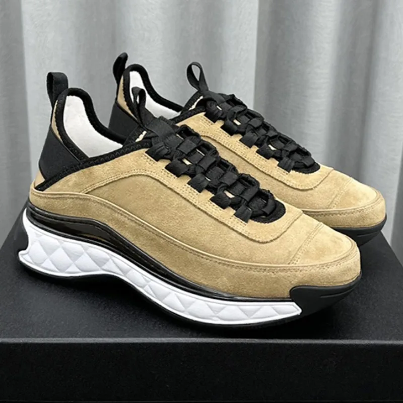 

Unisex Outdoor Breathable Mesh Sneakers Women's Lace-up Mixed Colors Casual Shoes Thick Sole Comfortable All-match Flat Shoes