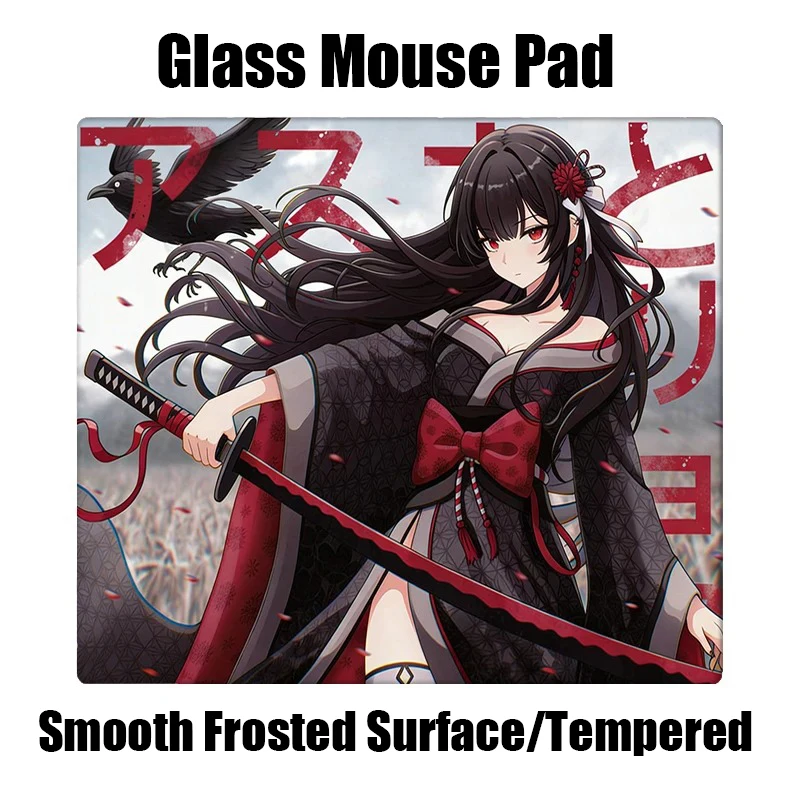 

Japanese Anime Girl Glass Mouse Pad YUME Smooth Frosted Surface Desk Mat Tempered FPS E-sports Office Custom Gaming Accessories