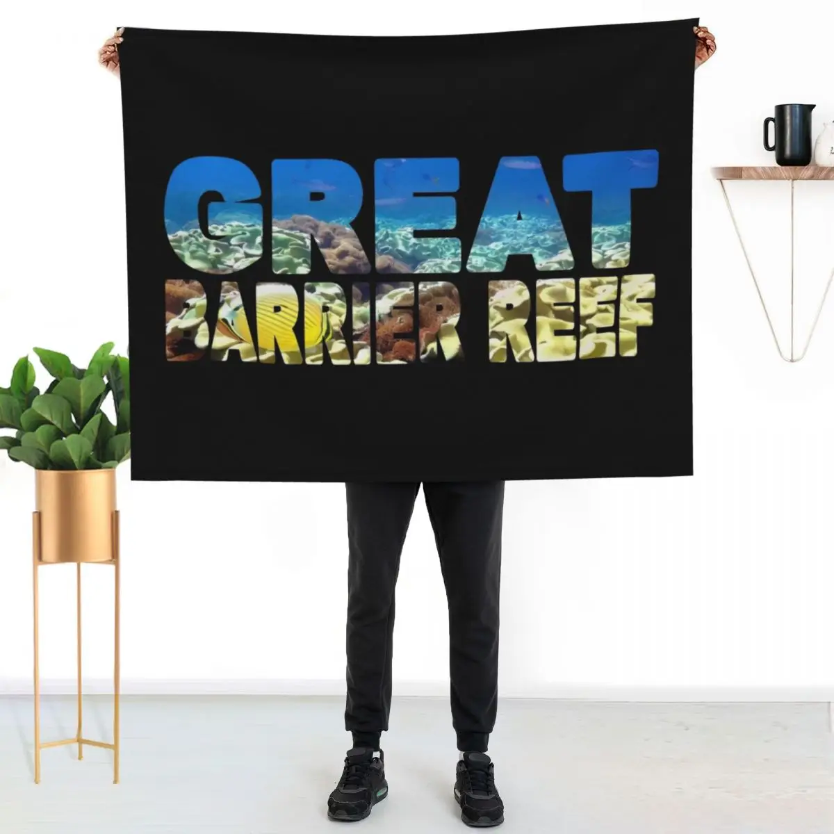 GREAT BARRIER REEF - Queensland Australia Underwater Throw Blanket Portable Lightweight Blanket for Travel Camping