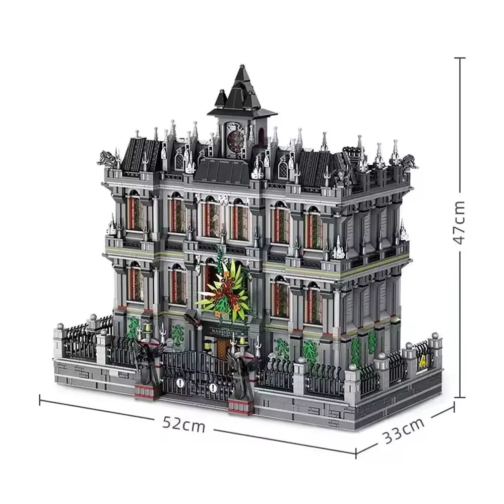 MOC 7537 Elementów Szpital Pszczółkowy Klocki Gotycki Szpital Pszczółkowy Widok Ulicy Zamek Model Architektoniczny Klocki Zabawki Prezent na Halloween dla Dzieci