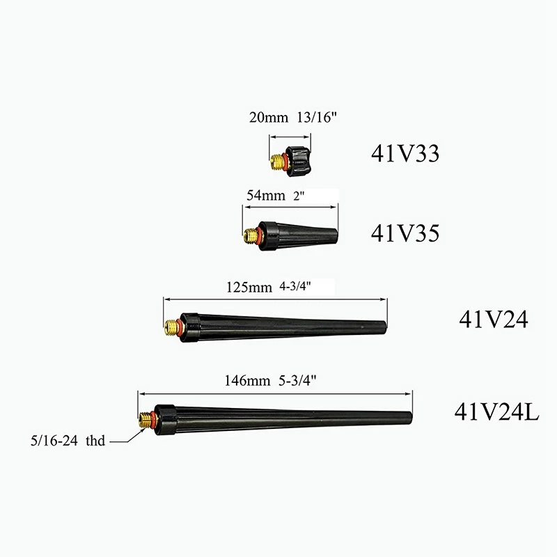 TIG Gás Lens Collet Corpo, Tocha de soldagem TIG, Cup 5, 598882, Kit de tamanhos sortidos para DB SR WP 9, 20, 25, 45V42, 13N21, 9pcs