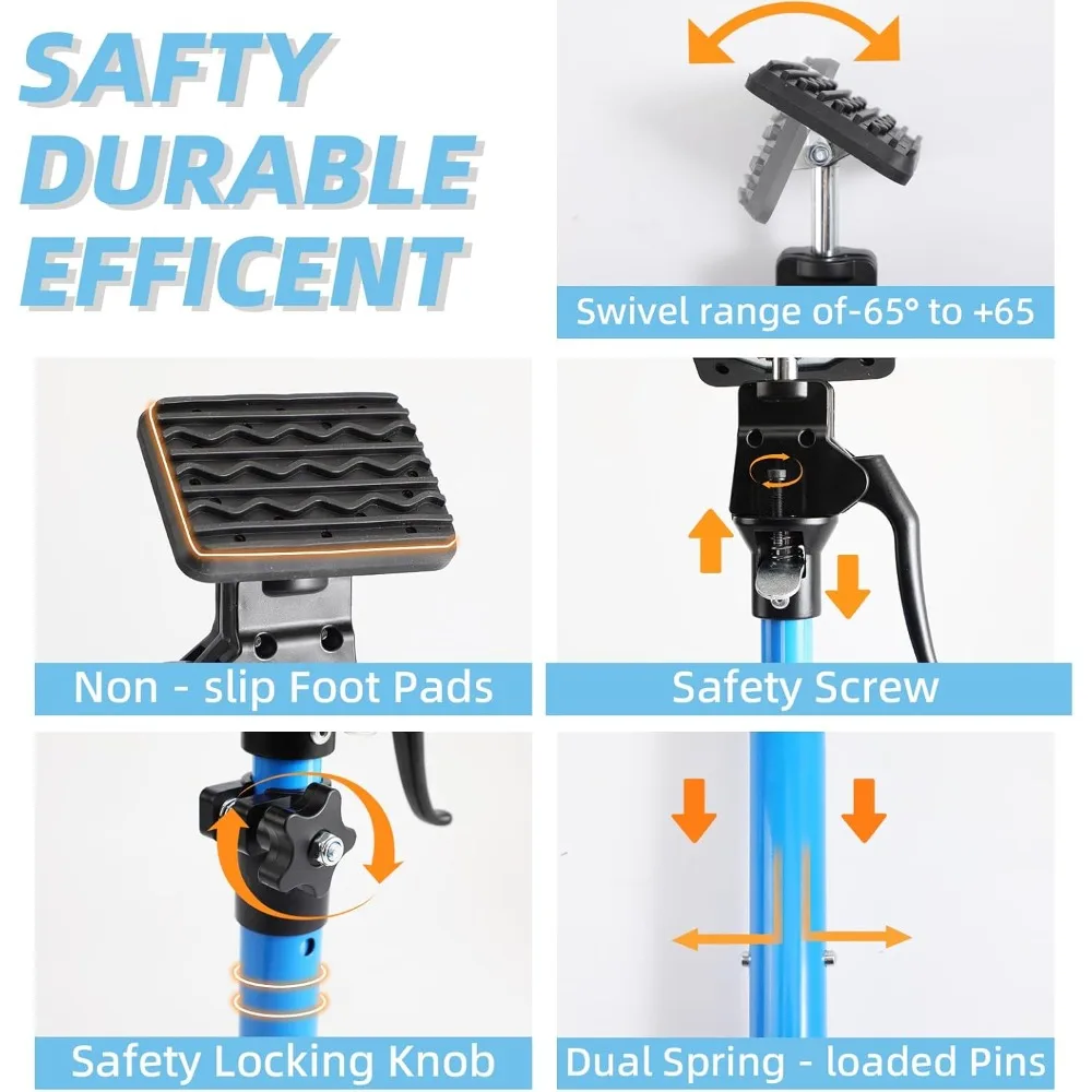 

Aluminum Handle Cabinet Jack 49.2-114.2 inch, 3rd Hand Support Pole for Installing Cabinets, Adjustable Ceiling Support Pole