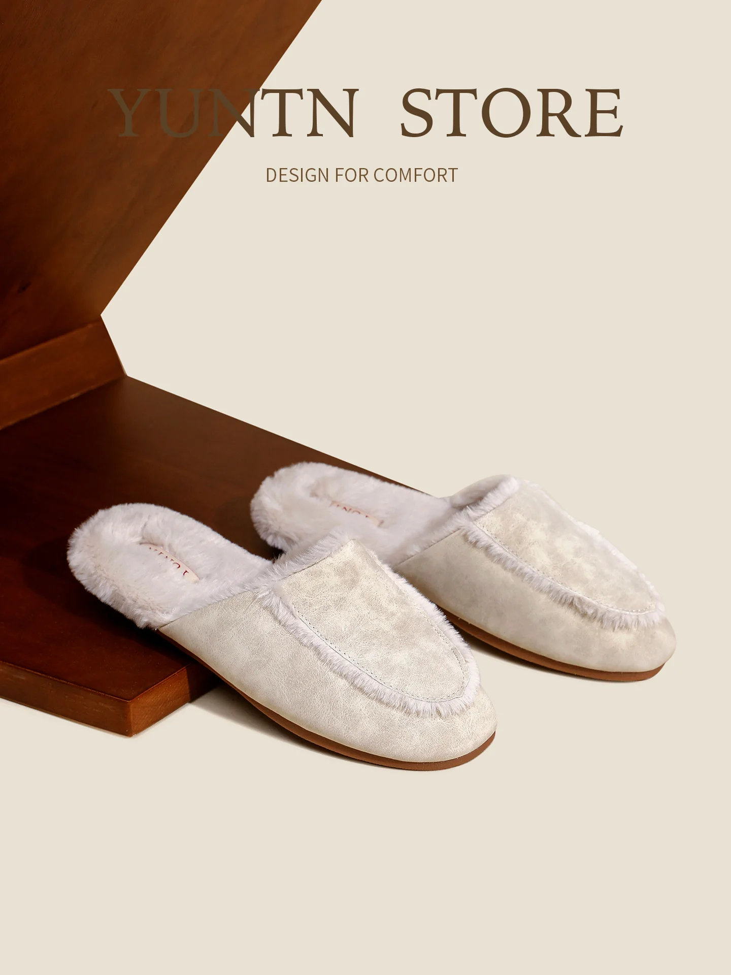 Nordic Style Simple Leather Surface Waterproof PU Cotton Slippers for Men And Women Couple Home Shoes Warmth for Autumn And W...