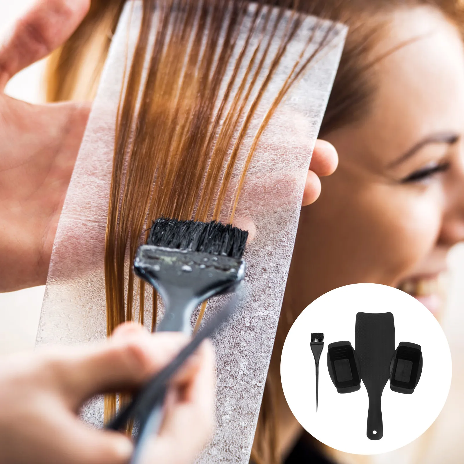 1Set Highlighting Board Hair Coloring Kit Curved Edge Stable Handle for Salon Home Hair Dyeing Brush Tool Highlighting Board