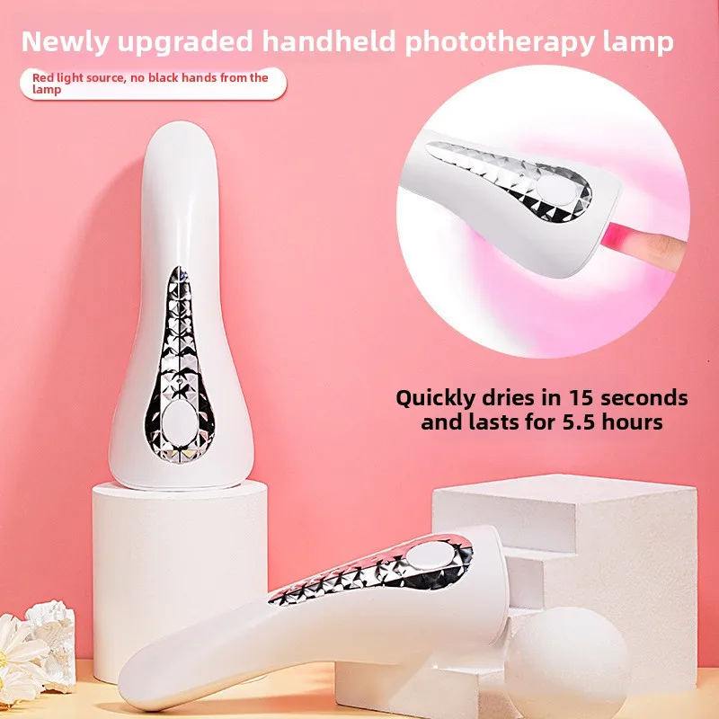 

Nail art handheld phototherapy lamp portable charging model red light not black hand quick drying nail oil glue dryer