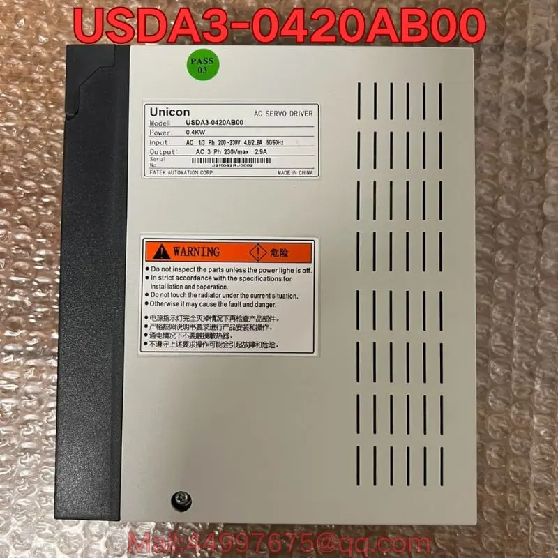 Second-hand USDA3-0420AB00 servo drive function test is normal Latest prices for August 2026