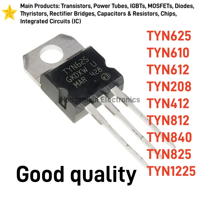 10PCS NEW TYN625 TYN610 TYN612 TYN208 TYN412 TYN812 TYN840 TYN825 TYN1225 TO-220 Unidirectional Thyristor