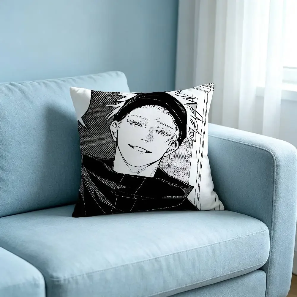S-Satoru Gojos Customizable Square Pillowcases, Stylish And Soft, Perfect For Beds, Cars, And Sofas.