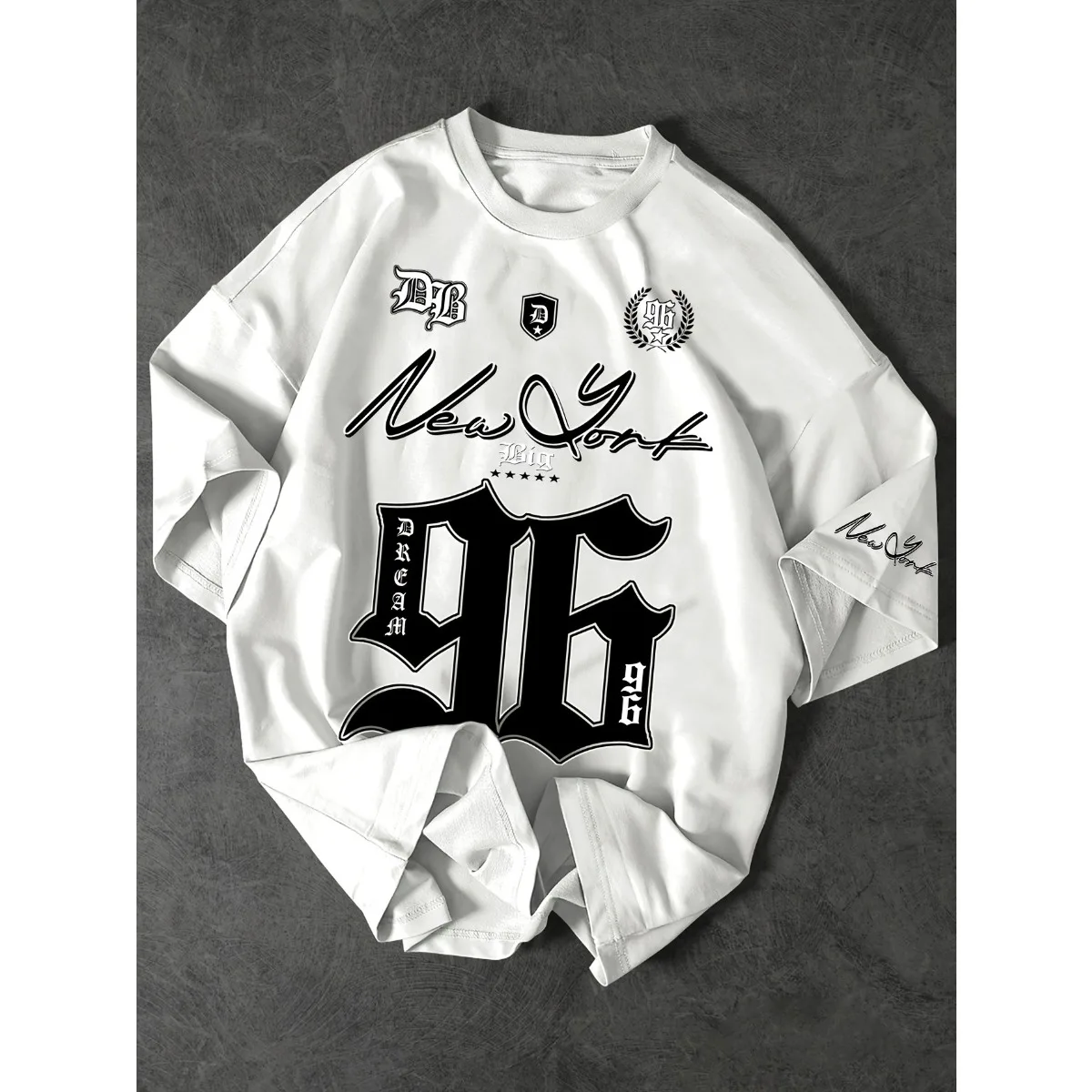 

2025 new 96 print digital baseball casual sports polyester men's T-shirt pure cotton