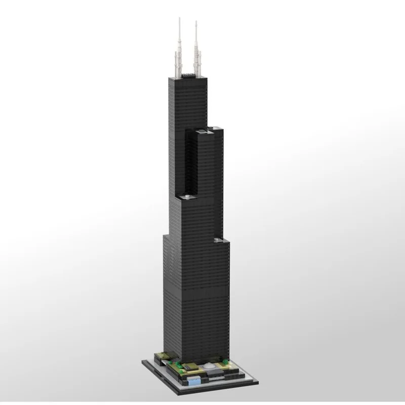 Custom MOC Block Toy Willis Tower (Sears Tower)1:800 scale model 2847pcs Creative holiday gift skyscraper series