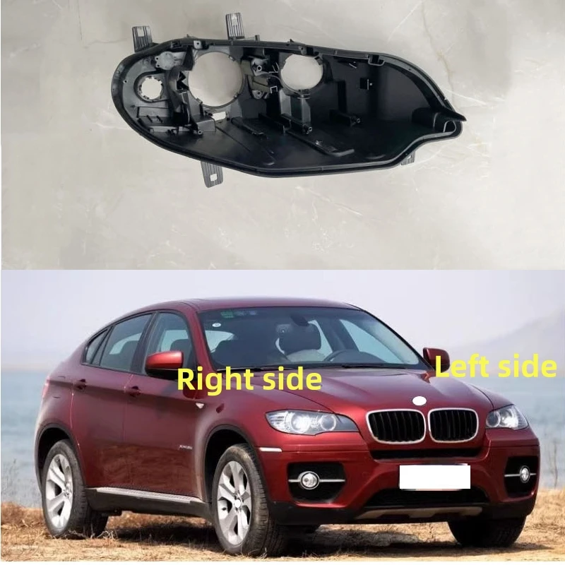 For BMW X6 E71 2008 2009 2010 2011 2012 2013 Headlamp Base Headlight Rear Shell Replace Headlight House Black rear shell