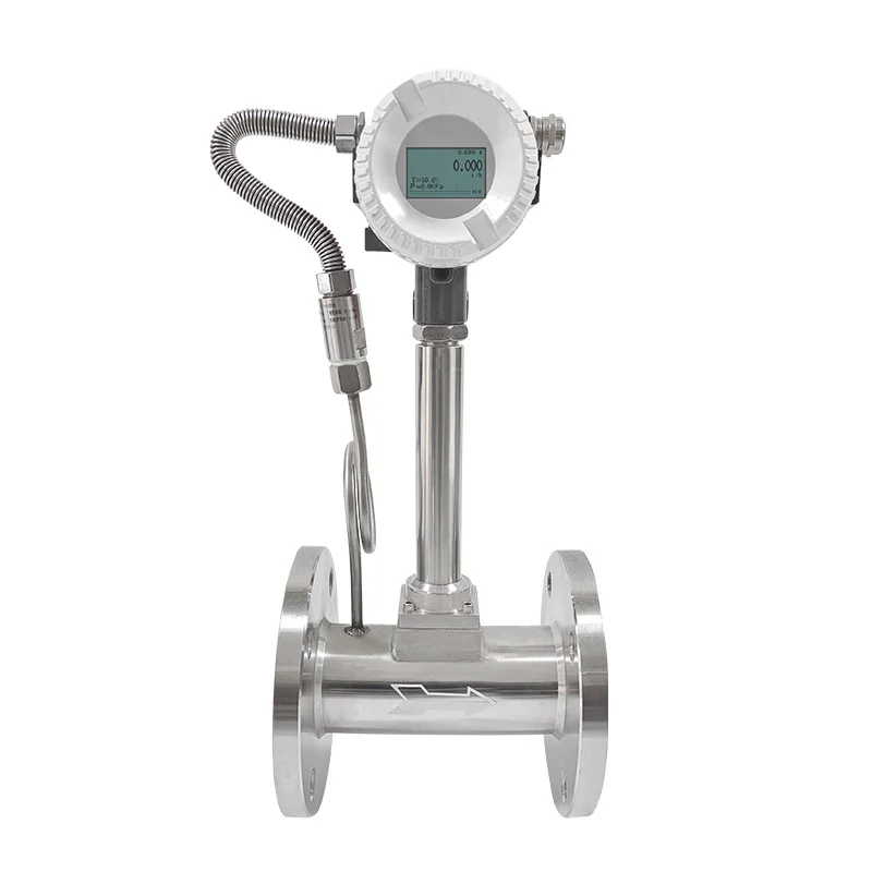 LCD vortex flowmeter steam gas compressed air gasoline oxygen argon nitrogen water sensor transmitter high precision 4-20mA