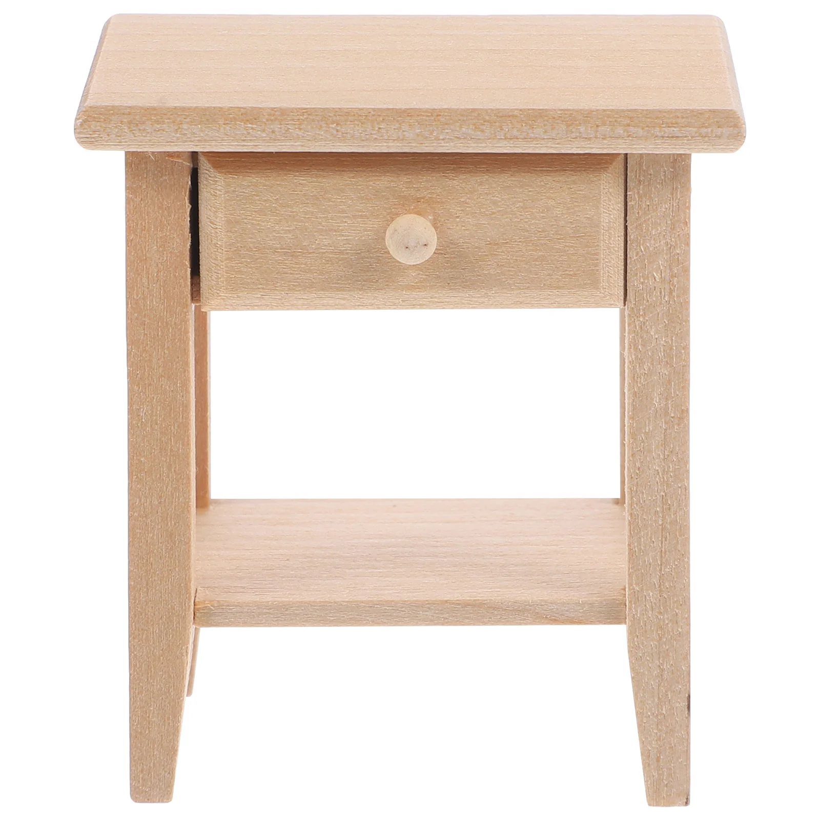 House Side Cabinet Mini Wood Nightstand Model Nightstands Toy Room Miniature Bedside Table Accessory Wooden