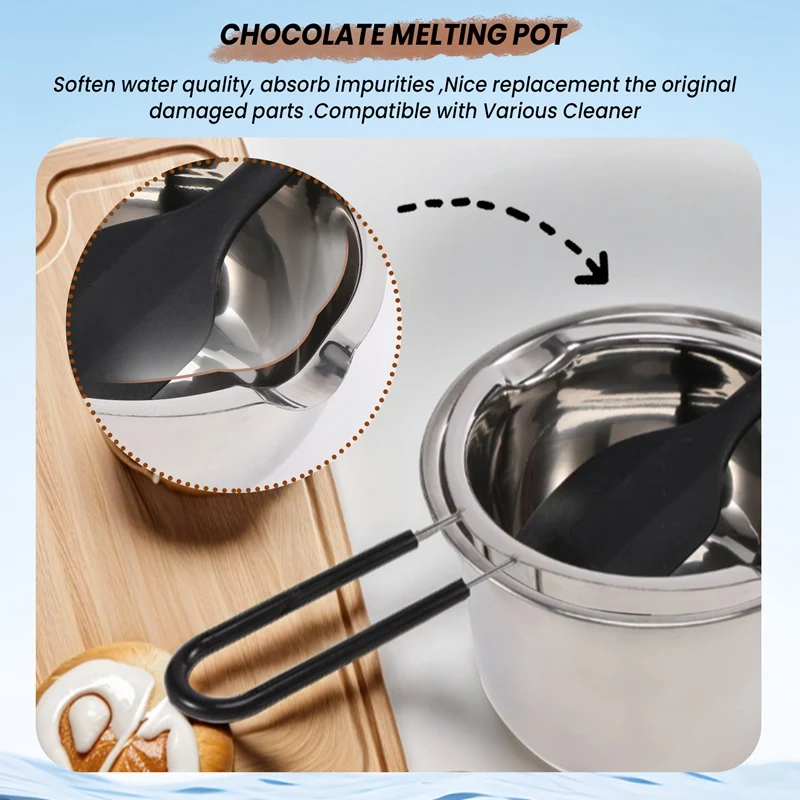 Double Boiler Pot Set Stainless Steel Melting Pot With Silicone Spatula For Melting Chocolate,Soap,Wax,Candle Making