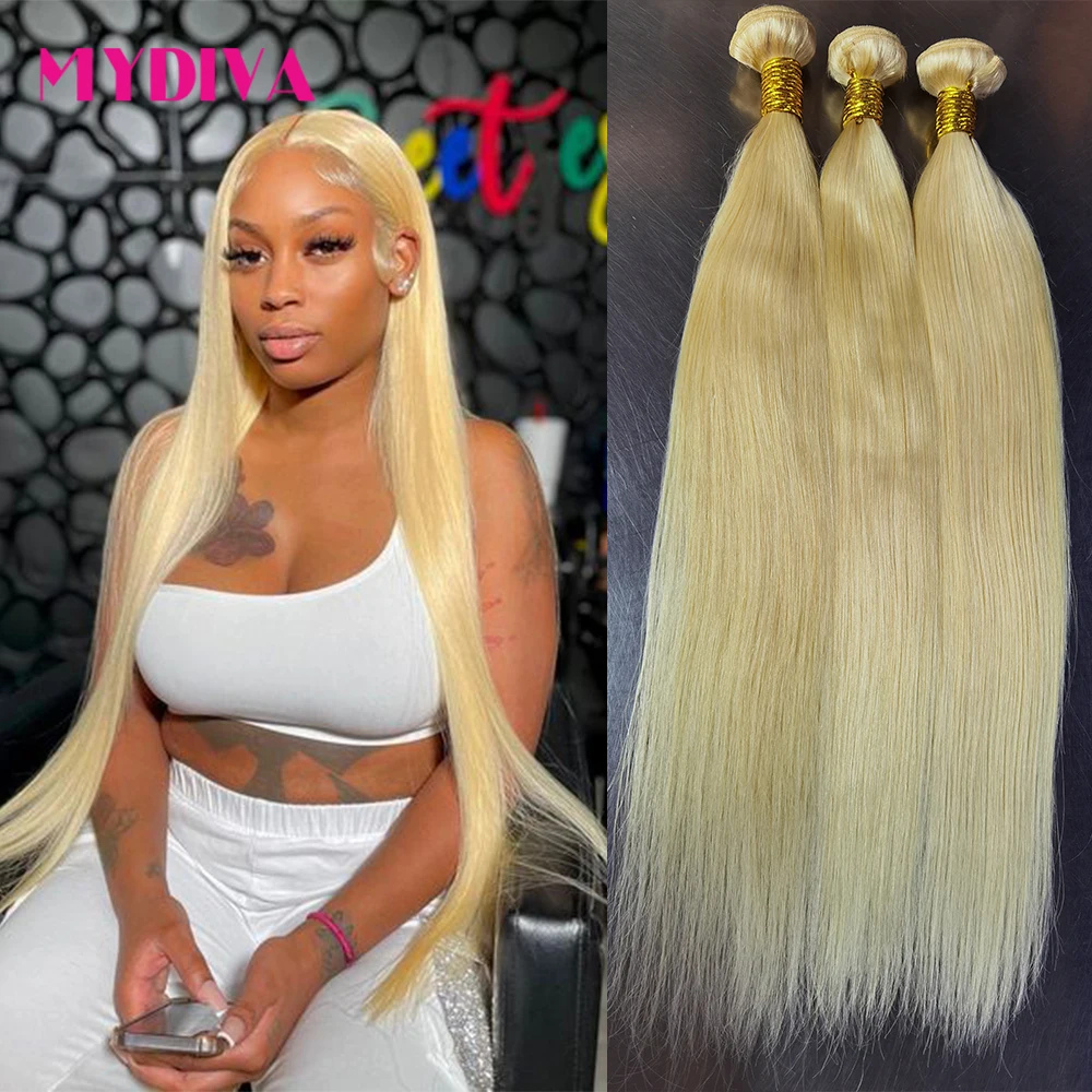 

613 Blonde Bone Straight Human Hair Bundles 30 32 40 inch Brazilian Hair Weave Bundles 3 4 Bundle Extensions Tissage Bresilien