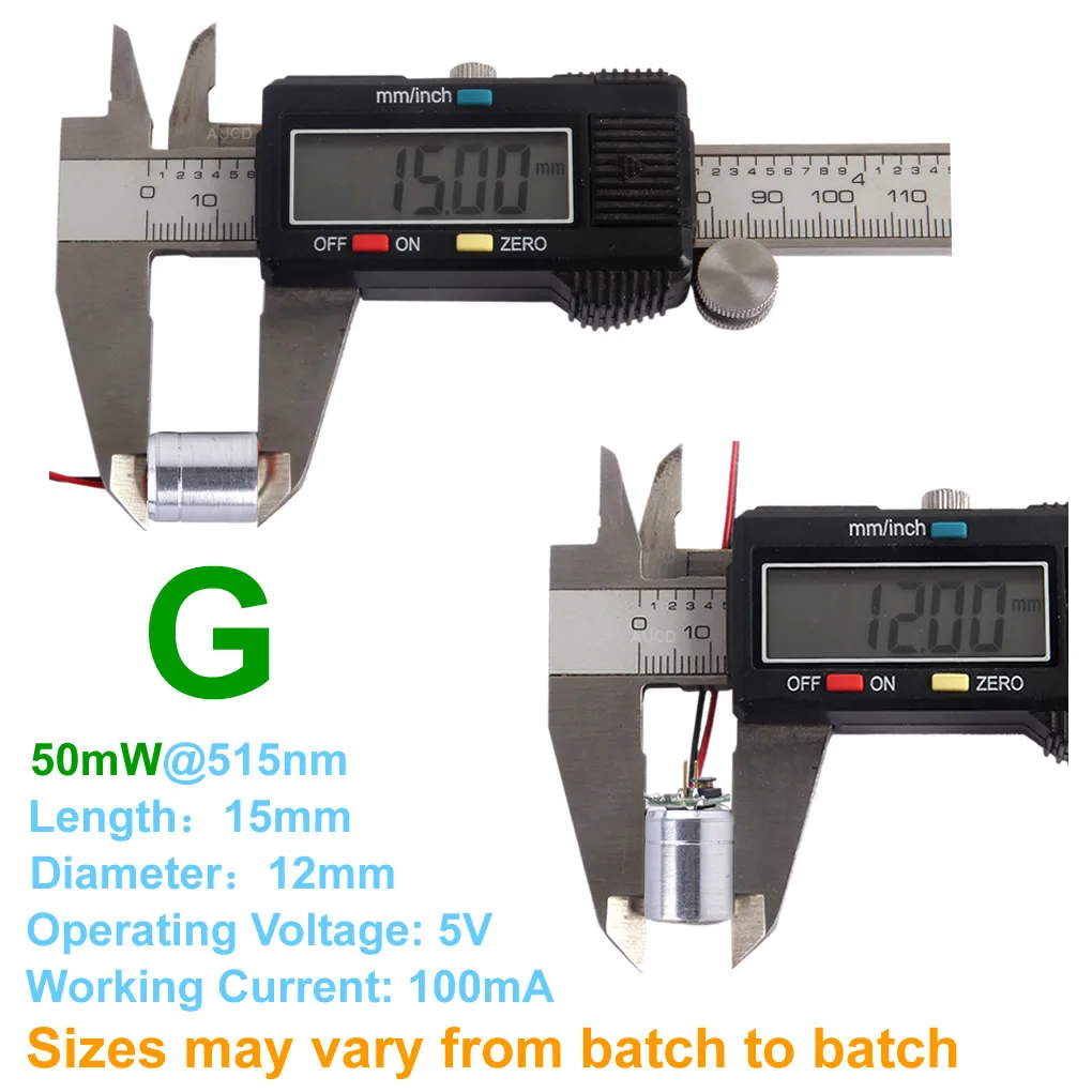 Φ12x15mm DC 5V Red-100mW Green-50mW Blue-100mW RGB Laser Module Diode For Lawn Lamp Starry Sky Show Lighting Laser Levels Parts view 3