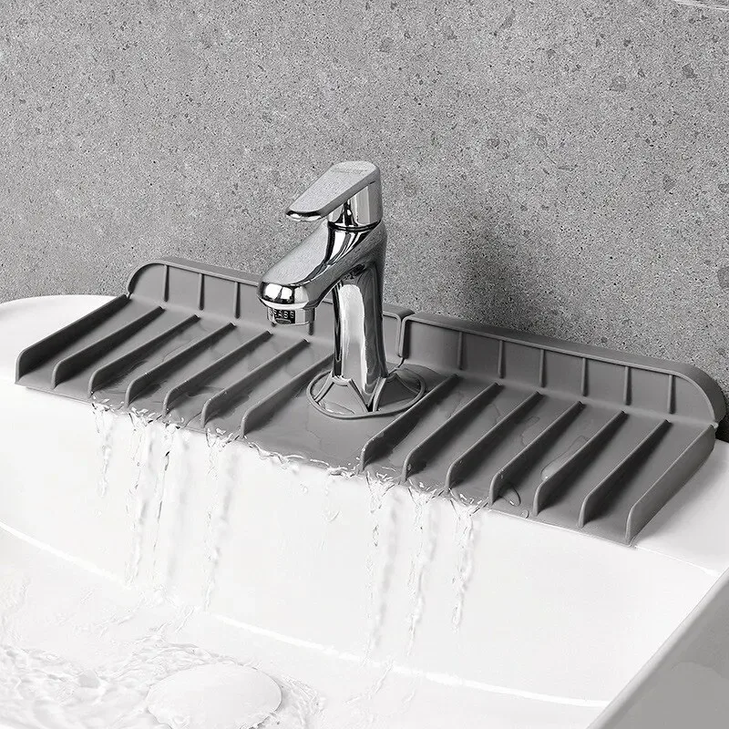 Silicone Faucet Mat Dish Soap Sponge Holder Sink Kitchen Countertop Drying Mat Bathroom Kitchen Sink Splash Guard Drain Pad view 6