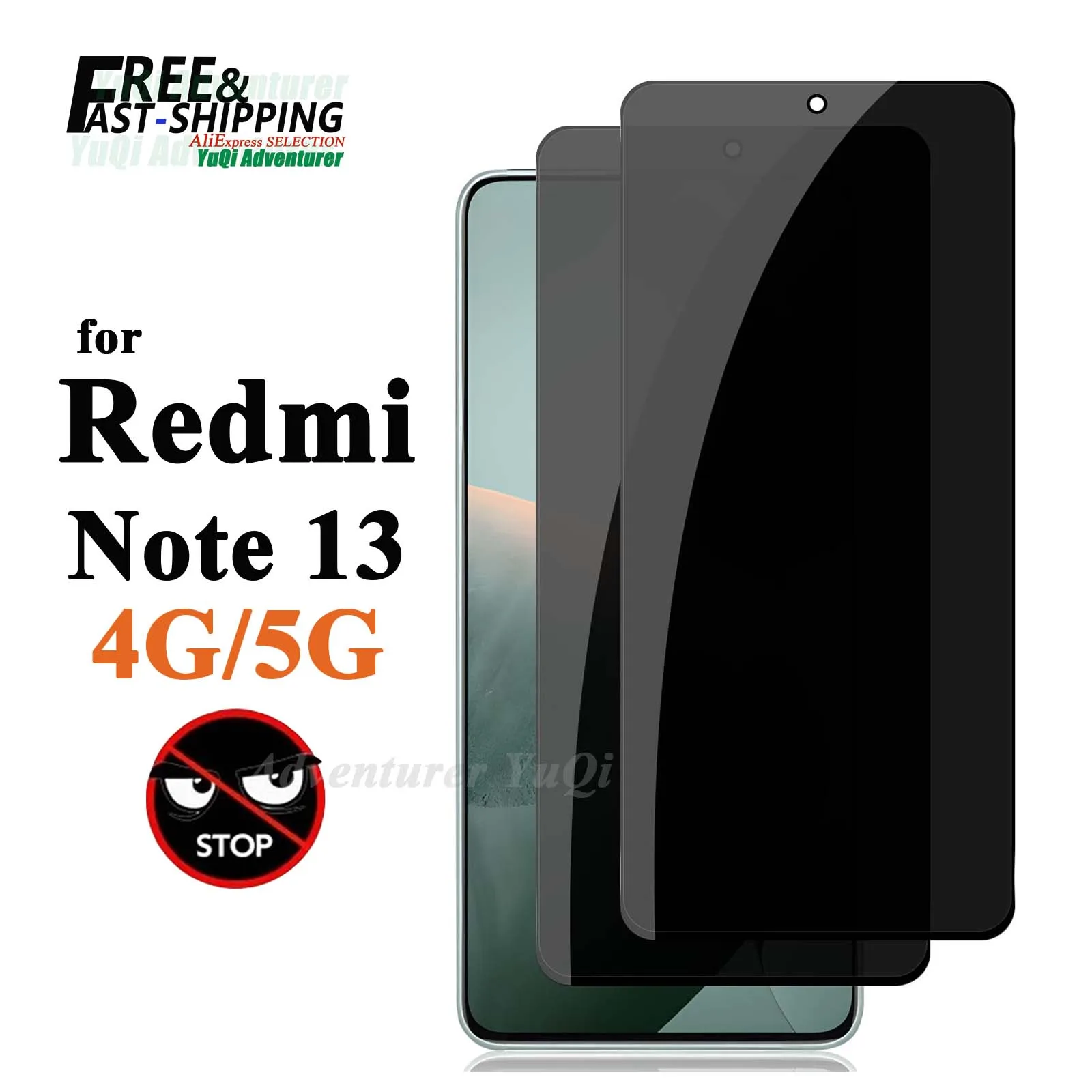 

Anti Spy Screen Protector For Redmi Note 13 4G 5G Tempered Glass 9H Privacy Peep Scratch High Aluminum Case Friendly