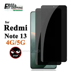 Anti Spy Screen Protector For Redmi Note 13 4G 5G Tempered Glass 9H Privacy Peep Scratch High Aluminum Case Friendly