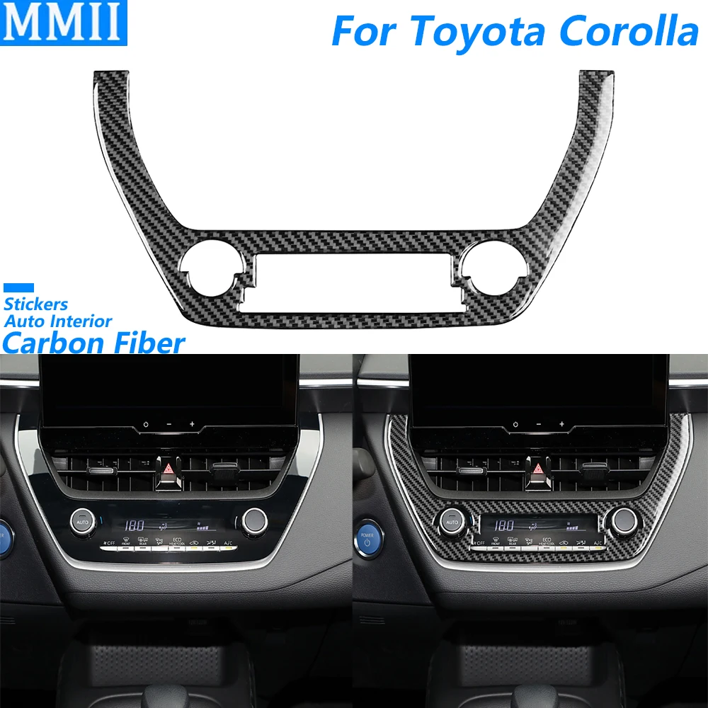 For Toyota Corolla 2019-2024 Carbon Fiber Central AC Air Conditioning Control Panel Trim Cover Car Accessories Interior Sticker