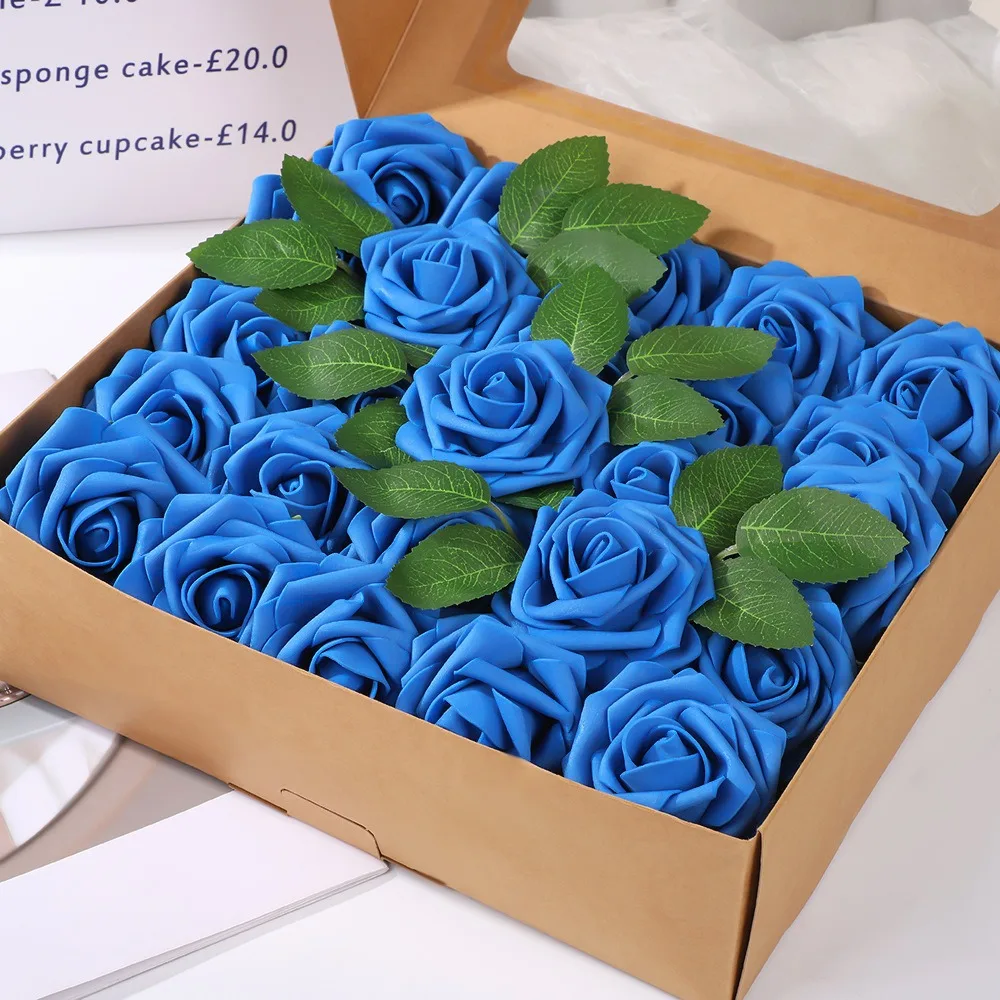 25 Stück künstliche Rosenblumen aus Schaumstoff, künstliche Blumen für Valentinstag, DIY-Geschenke, Ornament, Hochzeit, Heirat, Dekoration, Heimdekoration – Detail 9