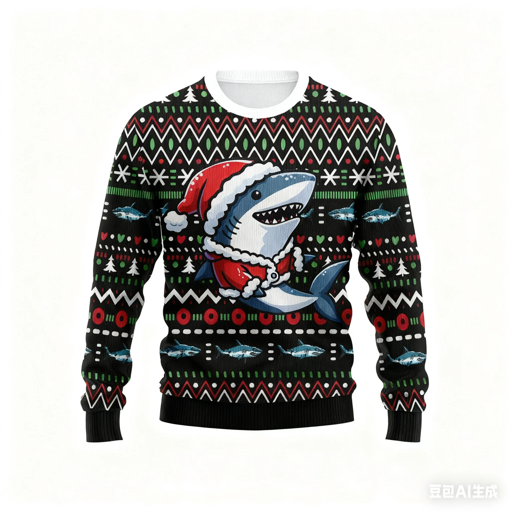 かわいいサメグラフィック 3D プリント醜いクリスマスセーター男性女性服ファッションクルーネック男性スウェットシャツカジュアル秋プルオーバー