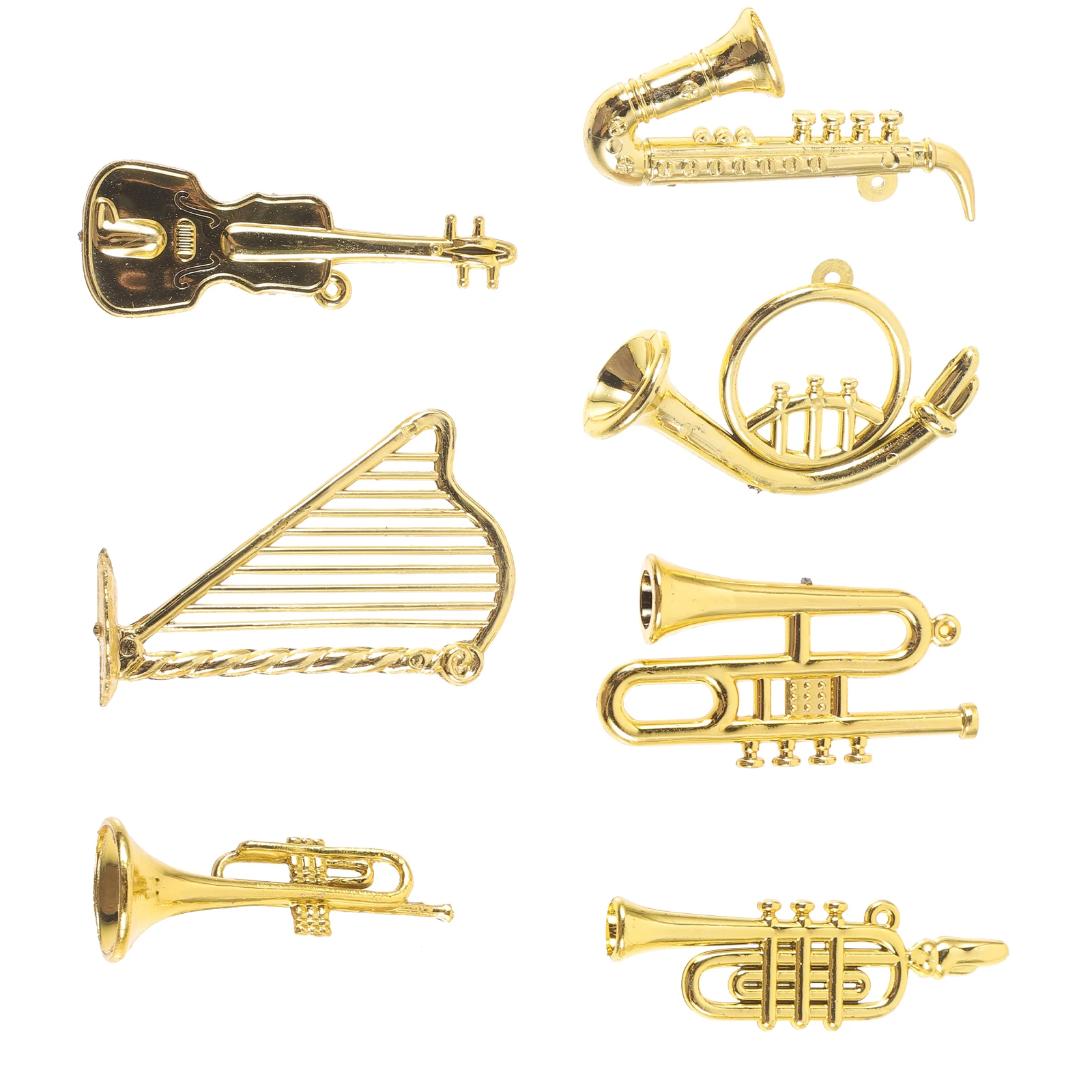 

7Pcs Christmas Hanging Instruments Mini House Accessories Realistic Look Cultivate Creativity Holiday Miniature Instruments