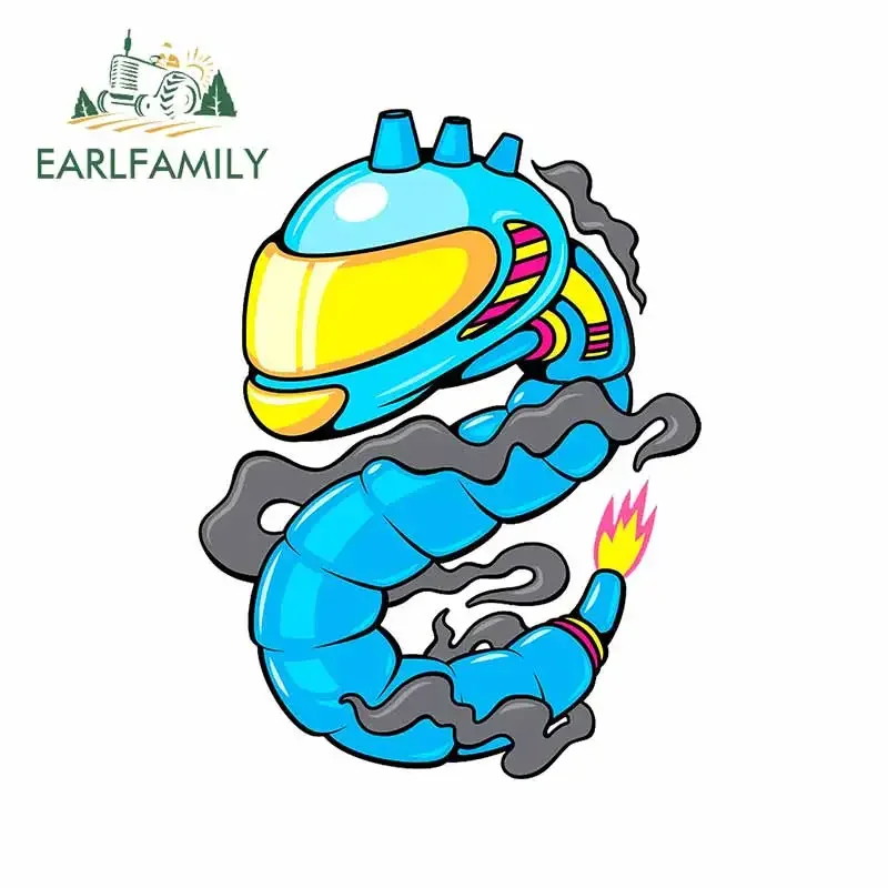 EARLFAMILY 13cm x 9.8cm Speedy Machinery Worm Car Stickers Fine Animal Spitfire Smoking Decal Vinyl Waterproof Caravan Decor