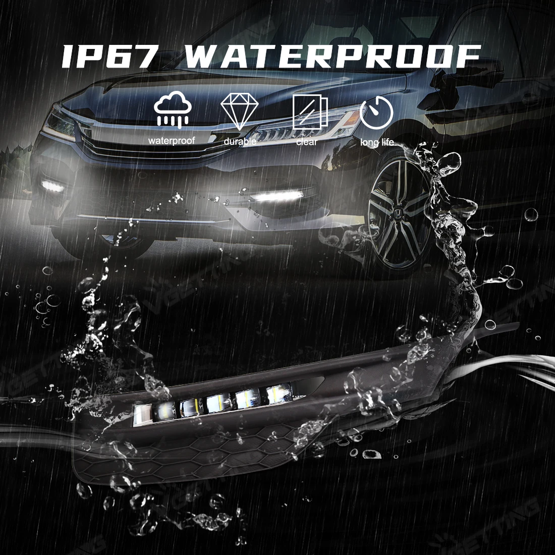 Car Light For Honda Accord Sedan 2016 2017 2018 2019 2020 DRL Fog Lamp Front Bumper Headlights with Cover Car Accessories 12V view 5