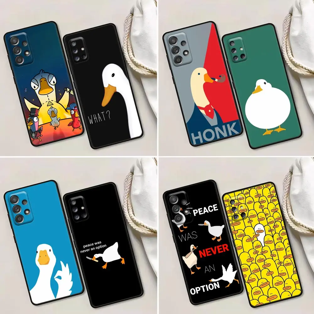 Cartoon Ducks Duck Goose A33 5G Case For Samsung Galaxy A52 A53 A72 A73 A52S A71 A32 A33 A34 A54 A51 A25 A42 Silicone Back Cover