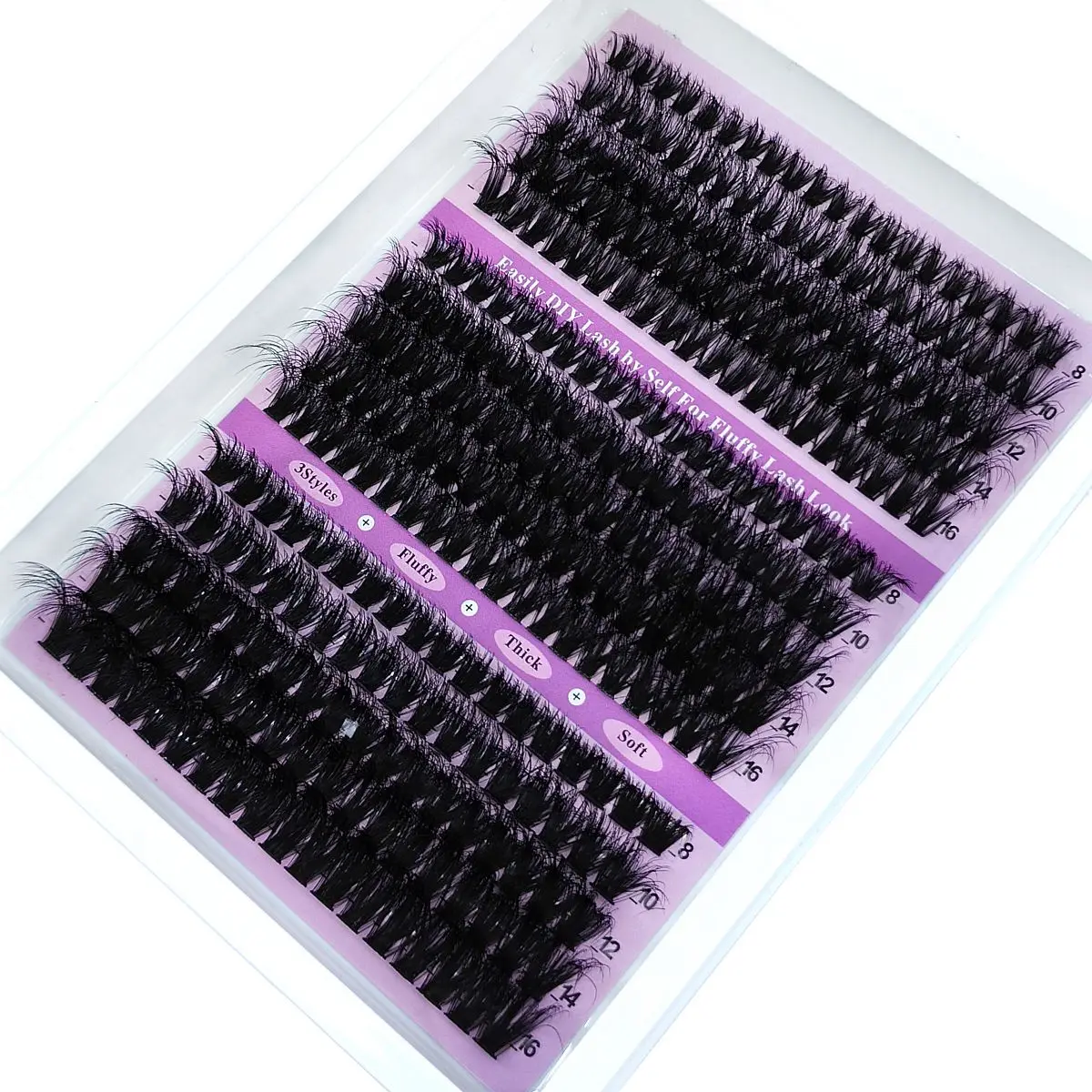 HBZGTLAD 15 rangées de cils moelleux 60D-100D grappes de cils épais naturels D/CC/DD cils individuels bricolage Extension de cils