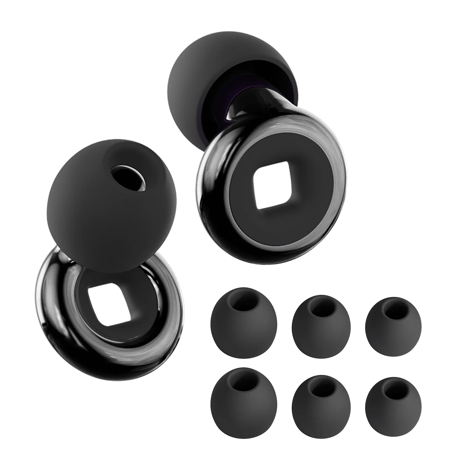 

HUAK Ear Plugs for High-Noise Scenes – Noise Reduction + Extra Coverage, 8 XS/S/M/L Tips for Concerts, DJs, Sports & Festivals