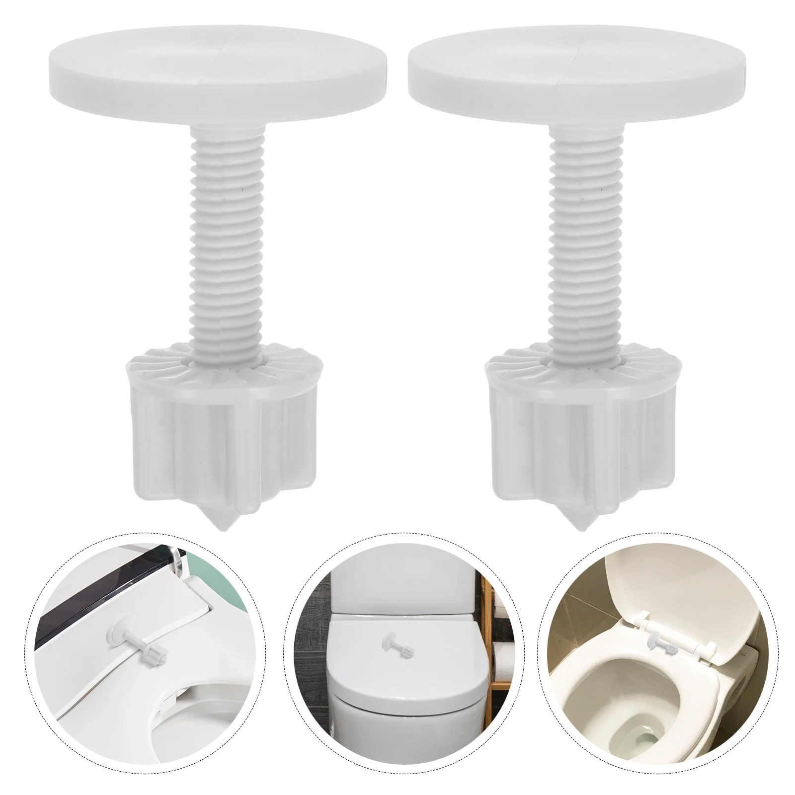

2pcs Toilet Seat Screws Replacement Plastic Bolts Nuts Fasteners Set For Universal Toilet Lid Mounting Repair Hardware Kit