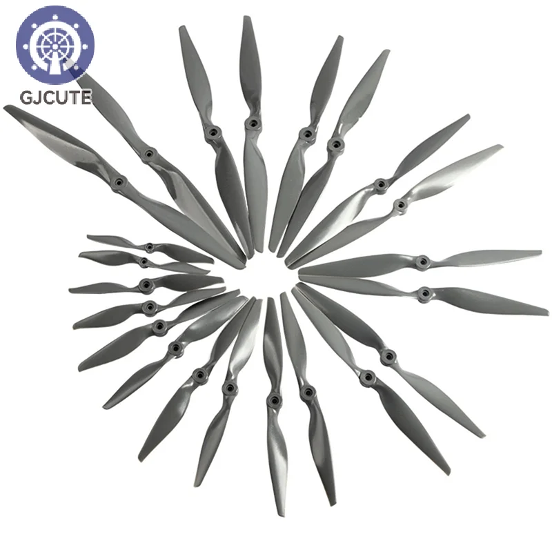CW CCW RC Propellers7x5 8x6 9x6 10x7Inch Gray 2-Vane Direct Drive Nylon Propeller With Adapter Rings For RC Airplan Drone Glider