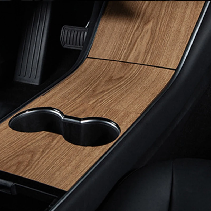 Carbon Flash For Tesla Center Sticker 2017-2020 Model 3 Wood Center Console Panel Grain Film Central Control Cover Sticker
